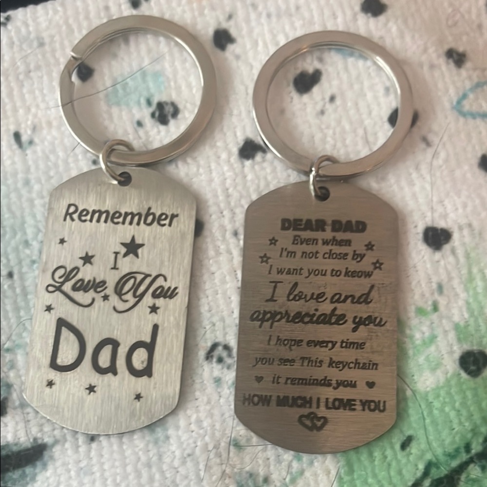 Love you Dad Price drop 1/2 off Engraved Dad Keychain Set read each side